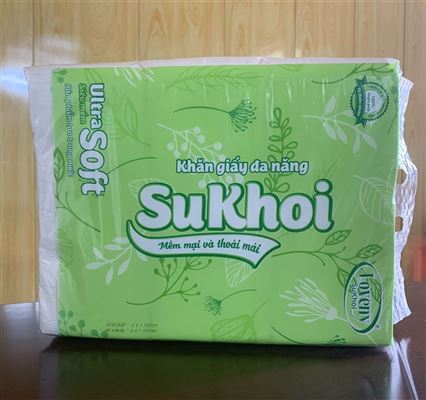 Khăn giấy gấp 4 SuKhoi 800g/gói túi xanh