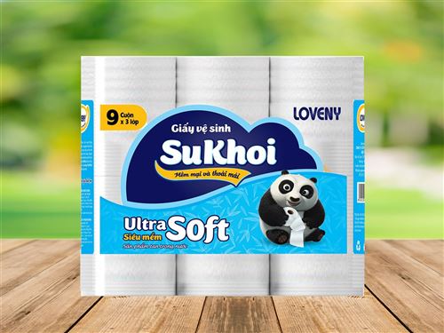 Giấy vệ sinh SuKhoi 9 cuộn 3 lớp - 1,4kg